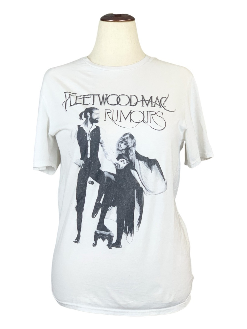 Official Fleetwood Mac Rumours White Blk Graphic Concert Tee 70's Rocker Medium